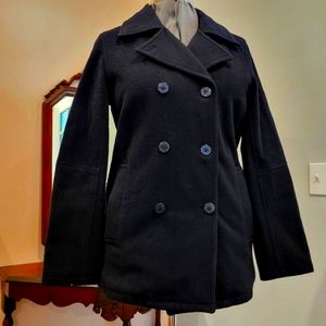 GUC M Blk American Eagle Wool/Nylon Pea Coat